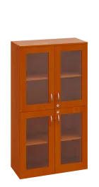 SPO 23 skříň 4-dveřová/ sklo lamino - třešeň šumavská